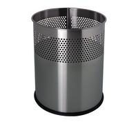 Corbeille À Papier 15 L H321xd.255 Mm Rond Acier Inoxydable Argent Helit