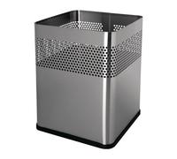 Corbeille À Papier 18 L H325xb240xt240 Mm Carré Acier Inoxydable Argent Helit