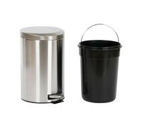 Corbeille à papier à pédale Home ESPRIT argentée inox polypropylène 12 L