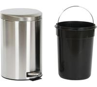 Corbeille à papier à pédale Home ESPRIT argentée inox polypropylène 12 L