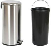 Corbeille à papier à pédale Home ESPRIT argentée inox polypropylène 30 L