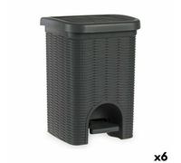 Corbeille à papier à pédale Stefanplast Elegance Gris Plastique 20 L 27 x 39 x 30,5 cm (6 pièces)