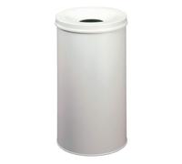 DURABLE Corbeille à papier 330710 - 60 L, anti-feu, couvercle étouffoir, acier anti-rayures, gris
