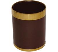 Bolero - Corbeille à papier Bolero marron 10,2 L avec bordure dorée - Poubelle solide en acier léger - Idéale pour les bureaux, les halls d'entrée et les hôtels Y804