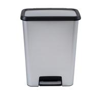Curver Compatta Poubelle avec Pédale, Capacité 50L, Inox