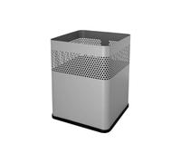 Corbeille à papier Carrée en acier 18 litres - Gris