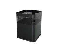 Corbeille à papier Carrée en acier 18 litres - Noir