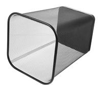 Corbeille à Papier Carrée en Métal Noir, Panier à Déchets Ajouré | Maille Ventilée, Finition Contemporaine Sobre, Format pour Bureau et Maison