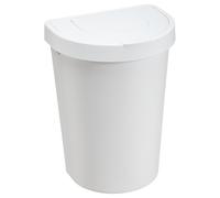 Corbeille à papier couvercle rabattable blanc 25 litres pour bureau Plast Team