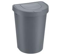 Poubelle de cuisine avec 2 couvercles basculant 25 litres - Gris