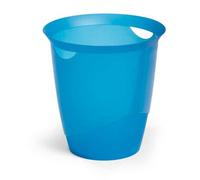 Corbeille à papier design translucide coloré 16 litres - Bleu