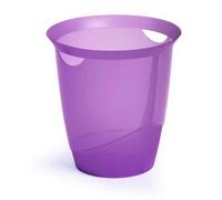 Corbeille à papier design translucide coloré 16 litres - Violet