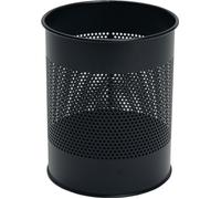 DURABLE Corbeille à papier métal ajourée 15 litres noir Diam 26 x H31,5 cm