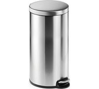 DURABLE Corbeille à papier 340323 – 30 L, Ø 290 x H 655 mm, acier inoxydable argent, 1 pc