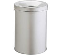 Corbeille à papier Durable Papierkorb Safe, Durable, Stahl, grau, 15 Liter, selbstverlöschend mit Flammen 330510 15 l (Ø x H) 260 mm x 357 mm acier gris 1 pc(s)