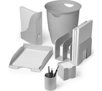 Corbeille à papier Eco plastique recyclé ronde 330x315mm 16 l gris pack de 6