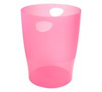 Exacompta Corbeille À Papier Eco 15 L Rose Translucide - Diamètre 26 Cm, Hauteur 33,5 Cm