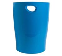 Exacompta - Réf. 45384D - 1 corbeille à papier, poubelle ECOBIN BeeBlue avec poignées - Volume 15 litres - Dimensions 26,3 x 26,3 x 33,5 cm - Pour bureau ou maison - couleur turquoise