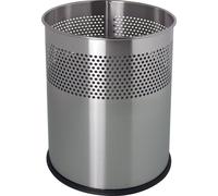 helit h2515700 Corbeille à papier 18 l en acier inoxydable - Argent