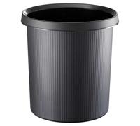 [Ref:H6105795] HELIT Corbeille à papier avec lignes, 18 litres, rondes, PE