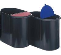 Corbeille à papier Helit Duo-System H6103993 29 l plastique noir, bleu 1 pc(s)