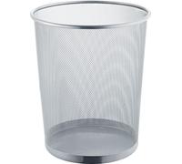 corbeille à papier helit Mesh en fil métallique 15 litres argentée peinte par poudrage