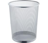 corbeille à papier helit Mesh en fil métallique 23 litres argentée peinte par poudrage