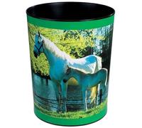 Corbeille à papier - LÄUFER - Cheval et Poulain - 13 litres - Dimensions: 215-245 x 300 mm - Vert
