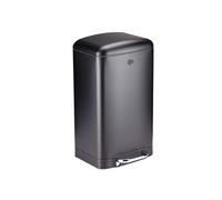 Dirt Devil Poubelle à pédale 20 L – Fermeture douce – Acier inoxydable – Intérieure amovible – Noir