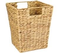 Corbeille À Papier, Poubelle De Bureau Tressée En Jacinthe D'eau Rectangulaire 25 X 25 X 30 Cm