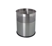 [Ref:H2515795] HELIT corbeille à papier en acier percée de trous, 15 litres