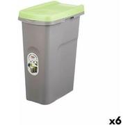 Corbeille à papier Vert Gris Plastique 25 L (6 Unités)
