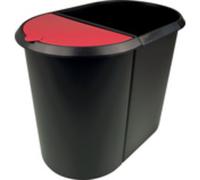 Corbeille à papier 'the double', ovale, PE, noir