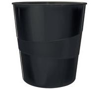 Corbeille à papier WOW, en plastique, 15 litres, noir
