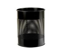 Corbeille à papiers acier perforé finition laqué, 15 litres noir Noir G