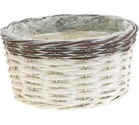Corbeille à plantes décorative ronde Ø20cm blanc marron Décoration de printemps