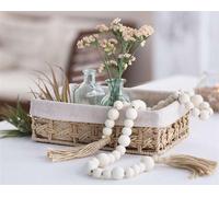 Corbeille à remplir "Arte" en ficelle de papier avec insert en tissu beige, corbeille universelle, corbeille de rangement, corbeille à pain