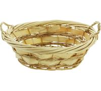 Corbeille à remplir "bandes de copeaux" Corbeille à fruits en osier, copeaux de bois et paille de roseau, 38 x 31 x 12 cm, panier tressé, panier décoratif