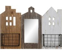 Corbeille à revues DKD Home Decor Blanc Marron Métal Bois Paulonia (57 x 10 x 40 cm)