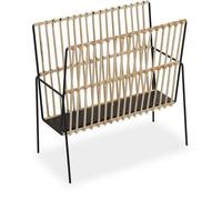 Corbeille à revues Versa métal résine bois MDF 19 x 35,5 x 36 cm