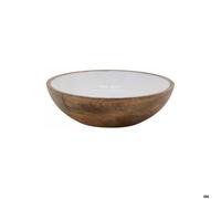 Corbeille - AUBRY GASPARD - Saladier - 25cm - En manguier et résine blanche