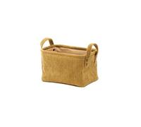 Corbeille bronze rectangulaire cosy en velours côtelé