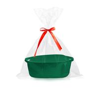 Corbeille cadeau vide, panier tressé pour cadeaux avec sacs cadeaux et rubans, panier cadeau vide pour baby shower, anniversaire, mariage, Pâques, Thanksgiving, Noël (Vert)
