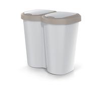 Corbeille Compacta B Duo, brun/ashmere, capacité 40L, un compartiment, deux couvercles, version murale, NDBS40-WG5C_427C
