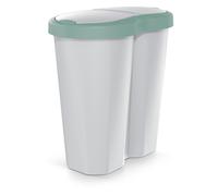 Corbeille Compacta R Duo capacité 40L un compartiment deux couvercles