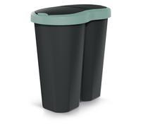 Corbeille Compacta R Duo capacité 40L un compartiment deux couvercles