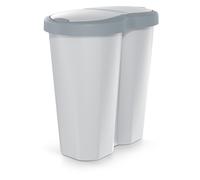 Corbeille Compacta R Duo capacité 40L un compartiment deux couvercles