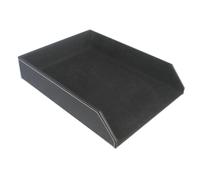Corbeille courrier KINGFOM en cuir PU, organiseur de papier pour bureau, maison ou cole, format A4, noir