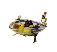 Corbeille de fruits Assiette à fruits en verre cristal moderne simple plateau à bonbons transparent créatif sur pied moderne plat profond pudding trifle dessert bol de service plat salade de fruits bo