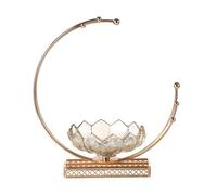 Corbeille de fruits Assiette à fruits en verre de cristal, pétale de lune, assiette à Dessert, salle créative, décoration de Table basse, rangement de bijoux, assiette à bonbons, décoration de maison,